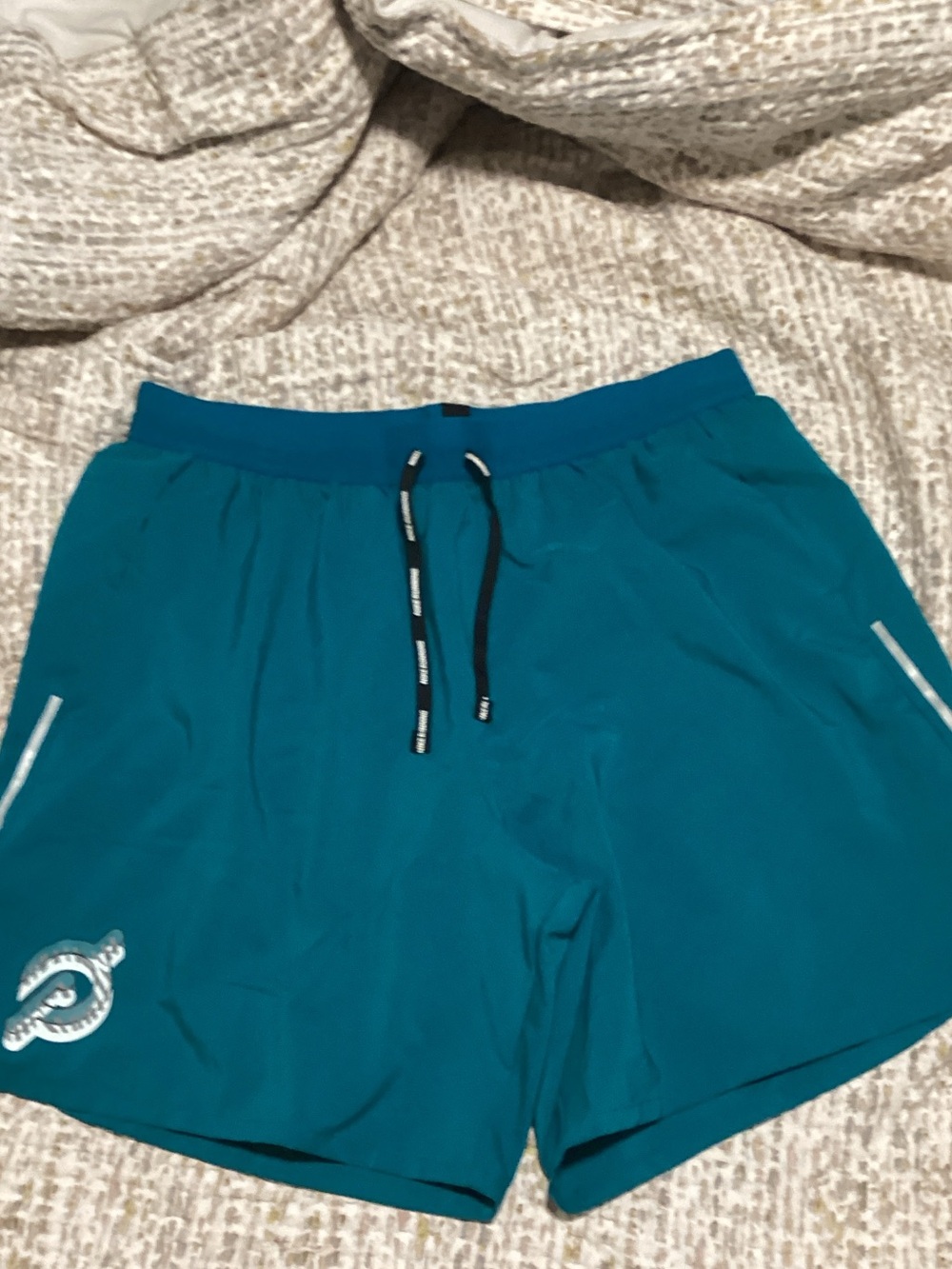 Nike Men's Teal Athletic Shorts with Drawstring Waist